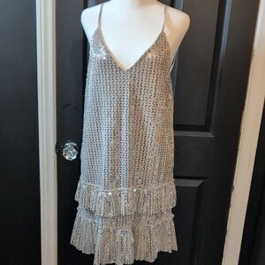 Lost + Wander Metallic Slip Dress